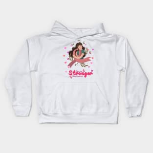 We are Stronger Than Cancer, Breast Cancer Awareness Month, In October We wear Pink Ribbon Kids Hoodie